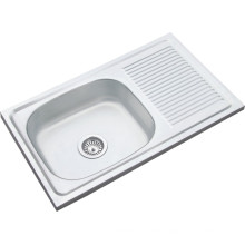 Moyen-Orient Ventes Chaudes 7545 Simple Bol Simple Drain 75 * 45 * 14cm Simple Bol Acier Inoxydable Évier Cuisine 750450